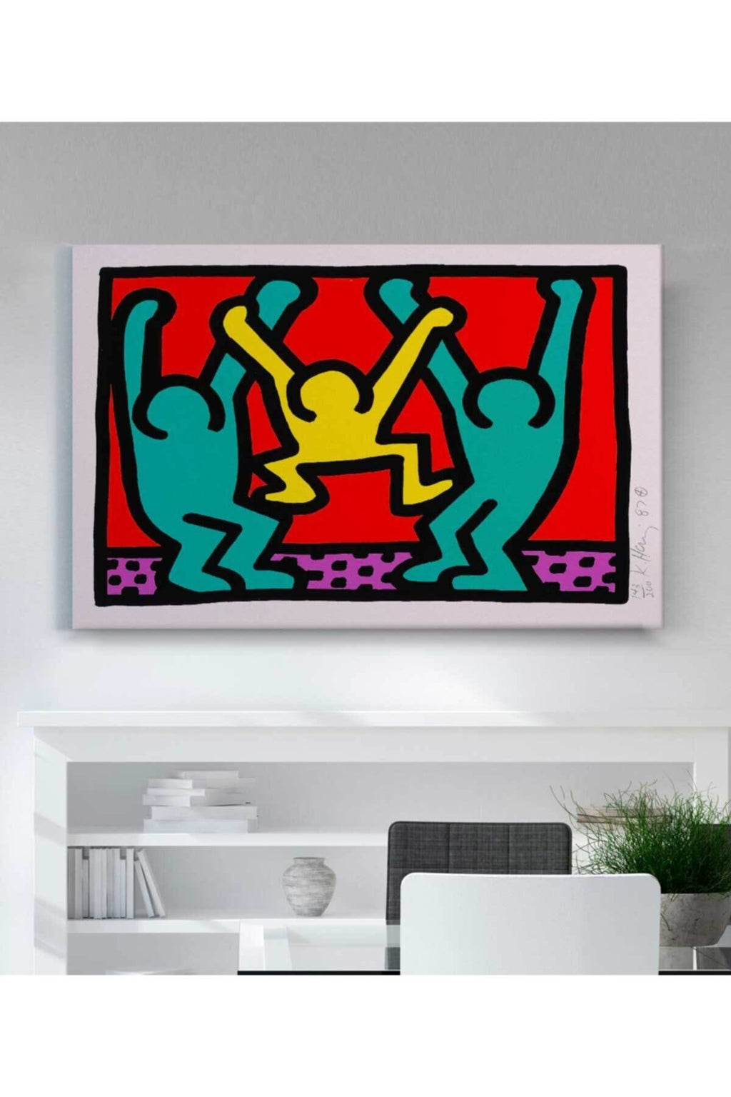Keith Haring Mutlu Aile Kanvas Tablo