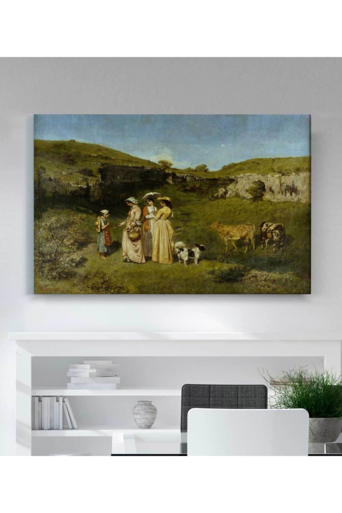 Gustave Courbet Köyün Genç Hanımları Kanvas Tablo