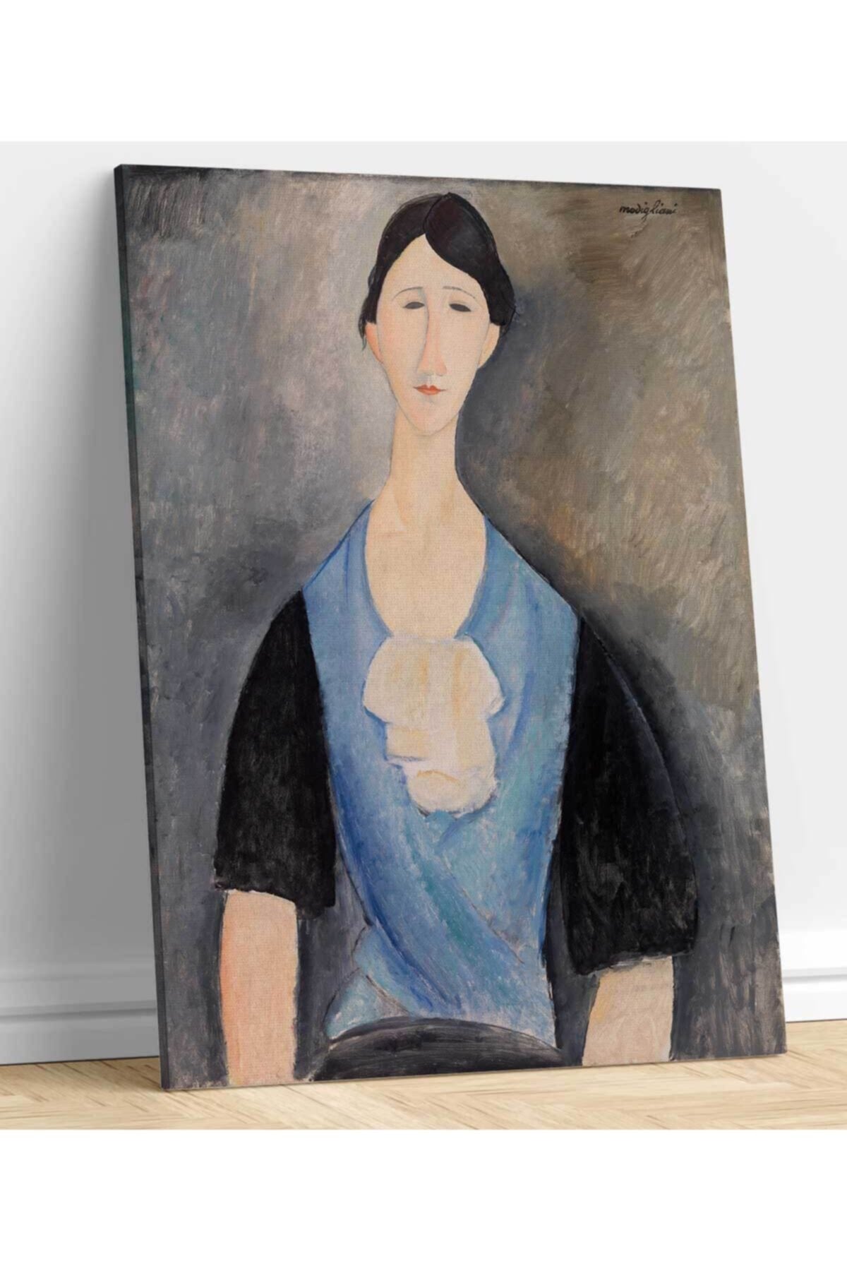 Amadeo Modigliani Mavili Genç Kadın Kanvas Tablo