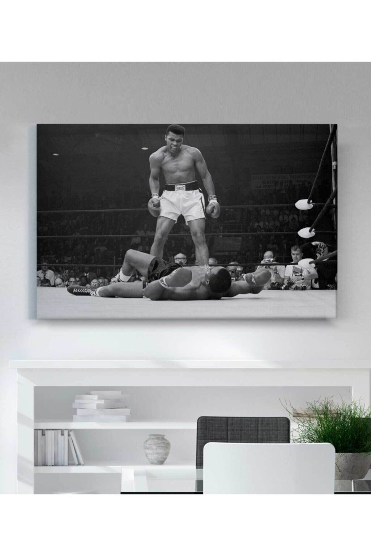 Siyah Beyaz Muhammed Ali Kanvas Tablo