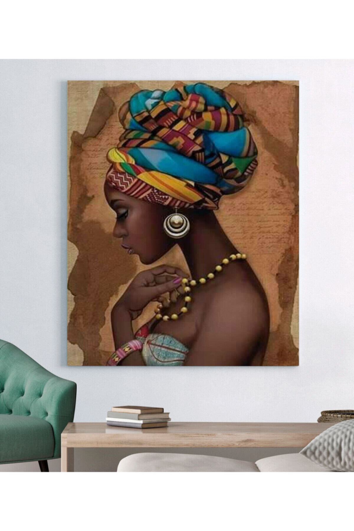 Afrikalı Zenci Kadın Kanvas Tablo