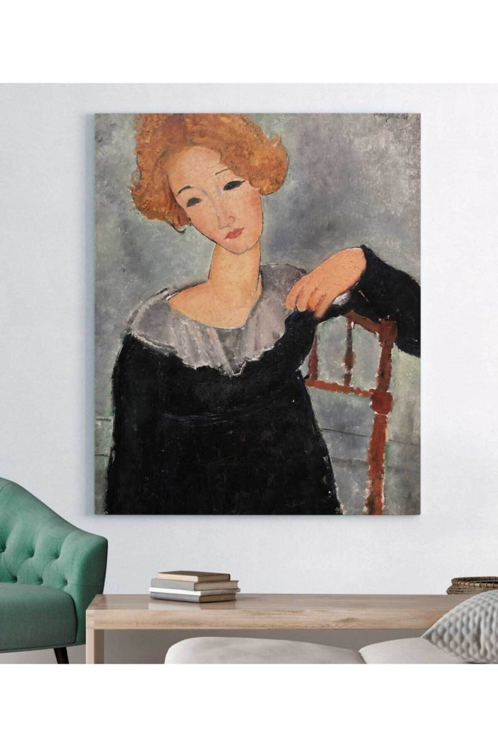 Amadeo Modigliani Kızıl Saçlı Kadın Kanvas Tablo