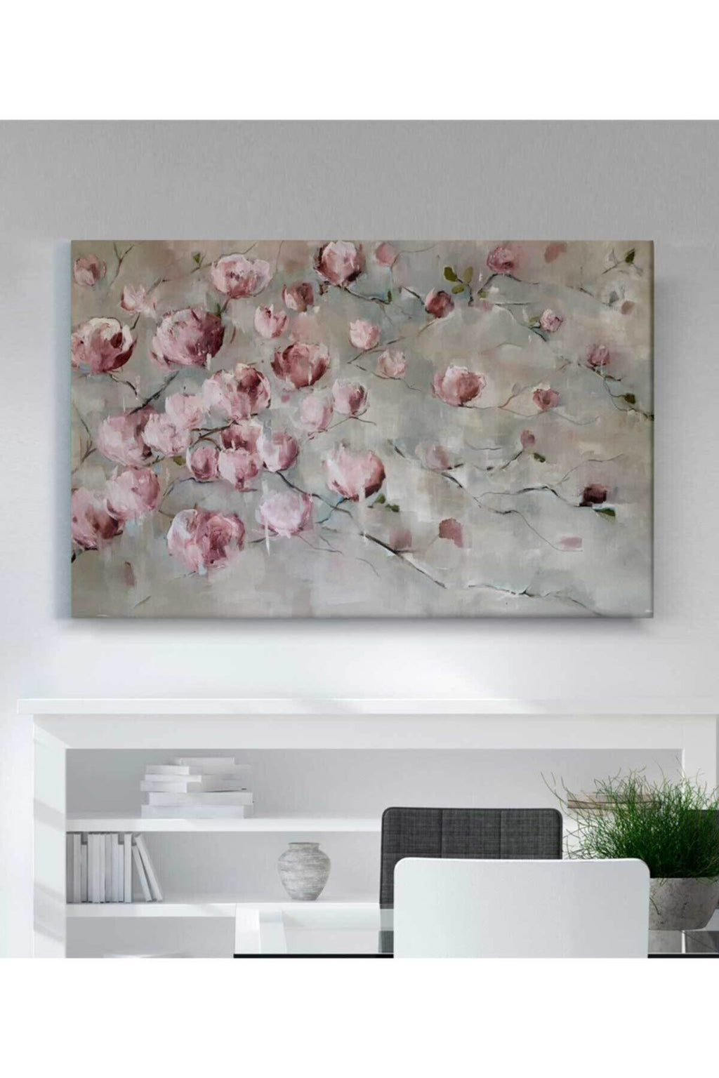 Pembe Çiçek Kanvas Tablo