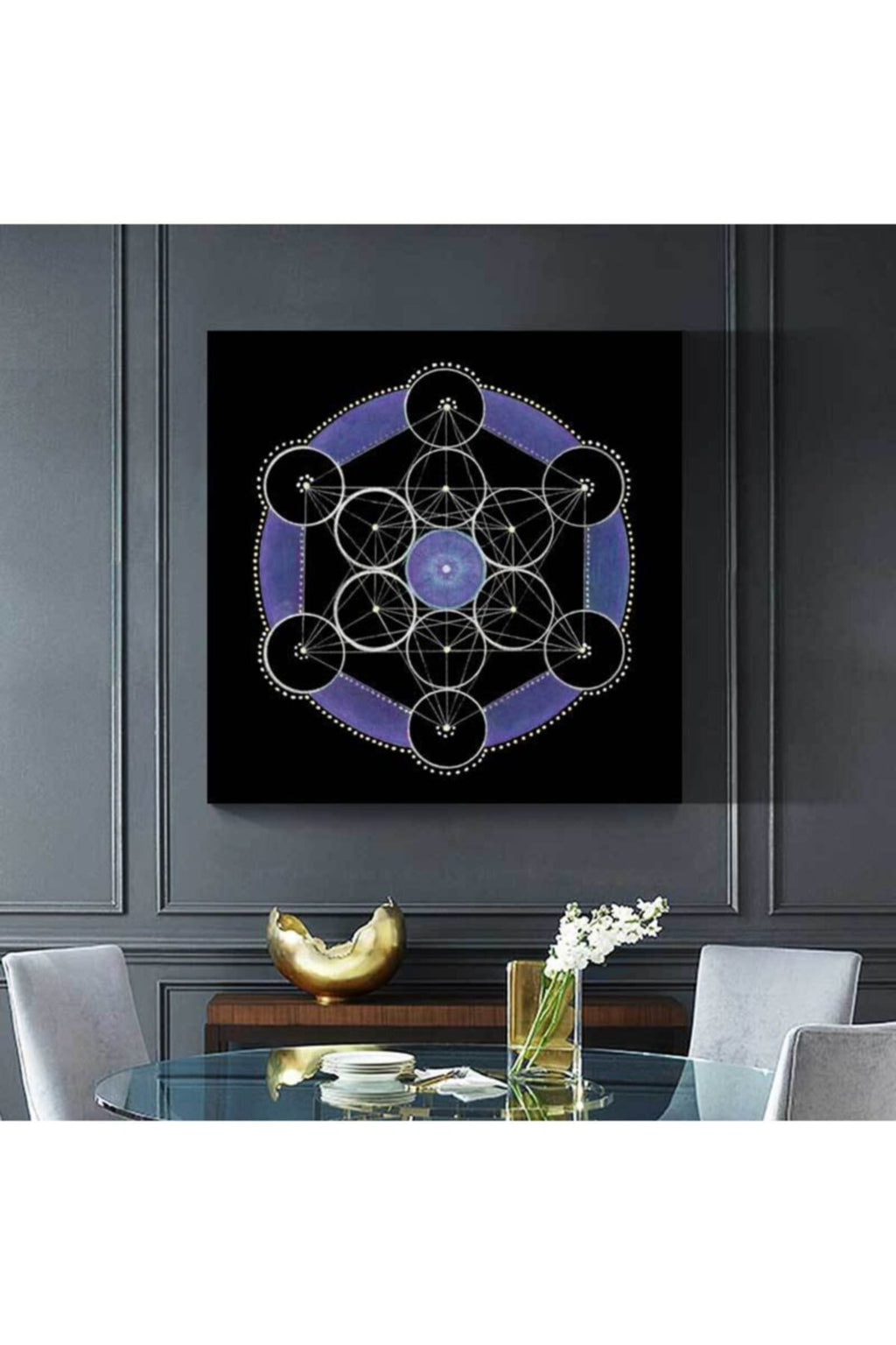 Yaşam Çiçeği Sri Yantra Kanvas Tablo