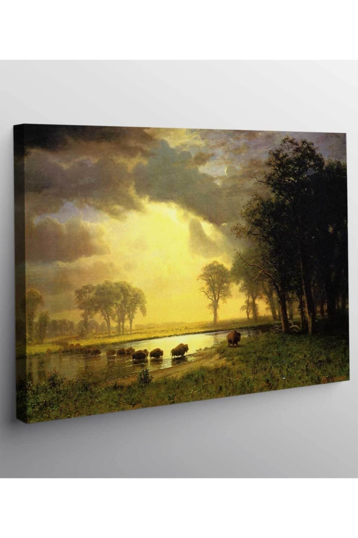 Bierstadt Albert Bufalo Yolu Kanvas Tablo