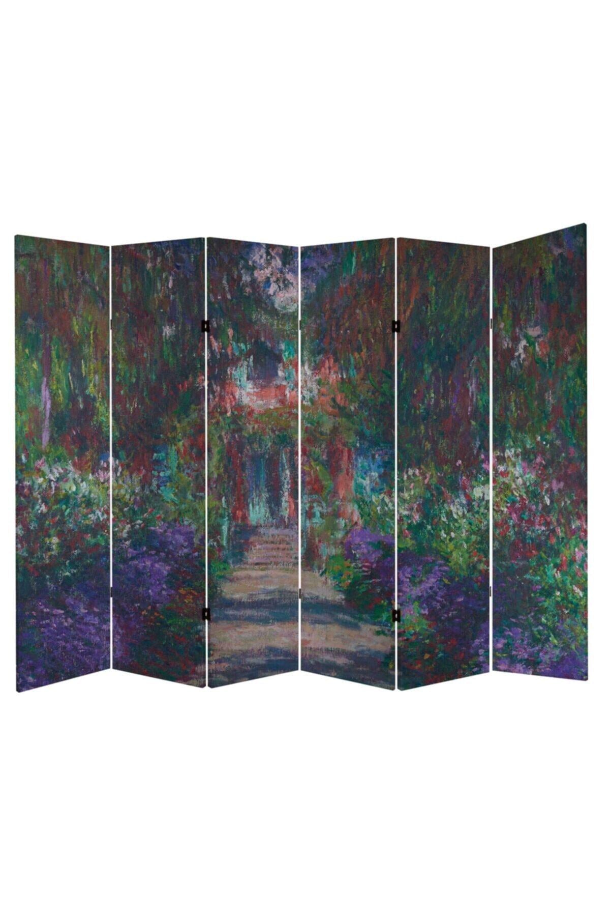 Claude Monet 6 Kanatlı Oda Bölücü Çift Taraflı Kanvas Paravan