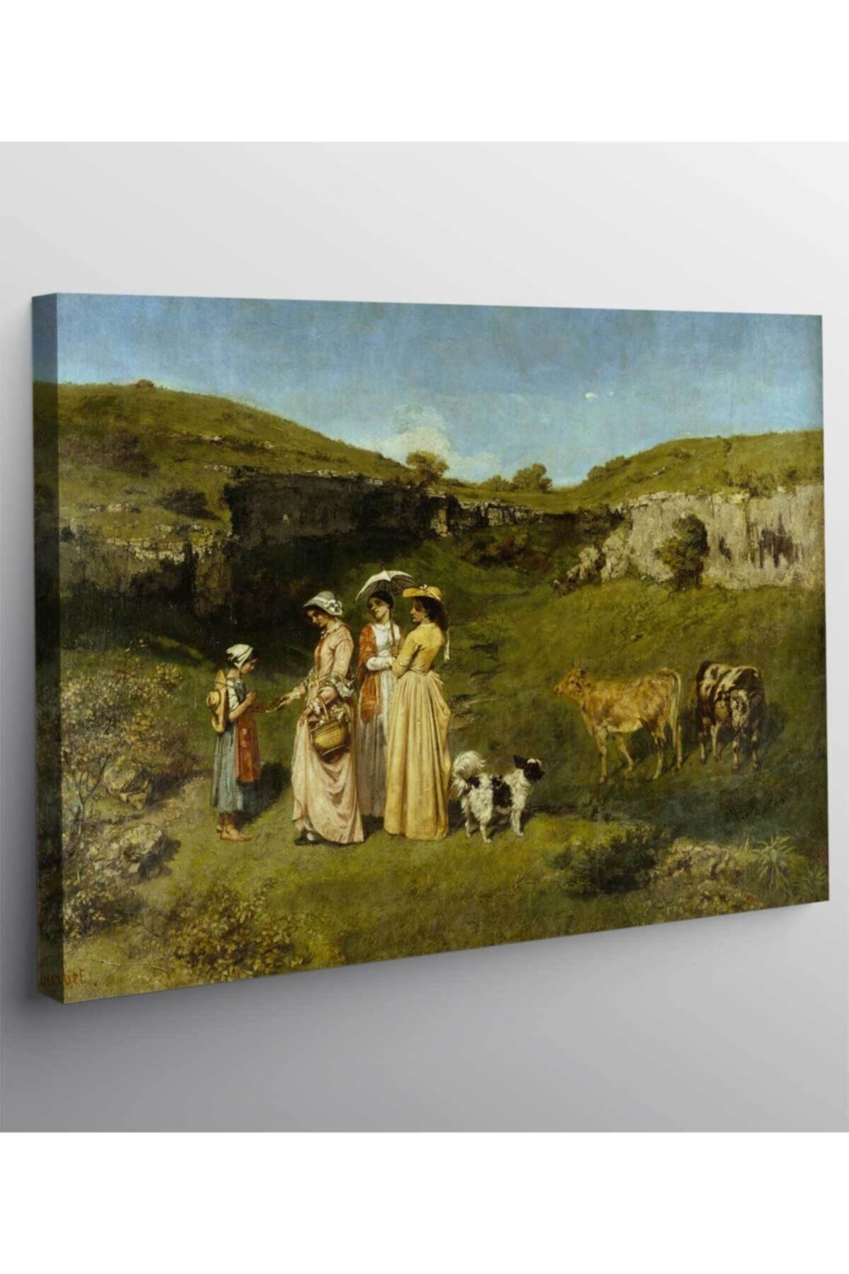Gustave Courbet Köyün Genç Hanımları Kanvas Tablo