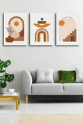 Soyut Modern Minimal Kanvas Tablosu 3'lü Canvas Tablo Seti Ev, Oturma Odası Yatak Odası