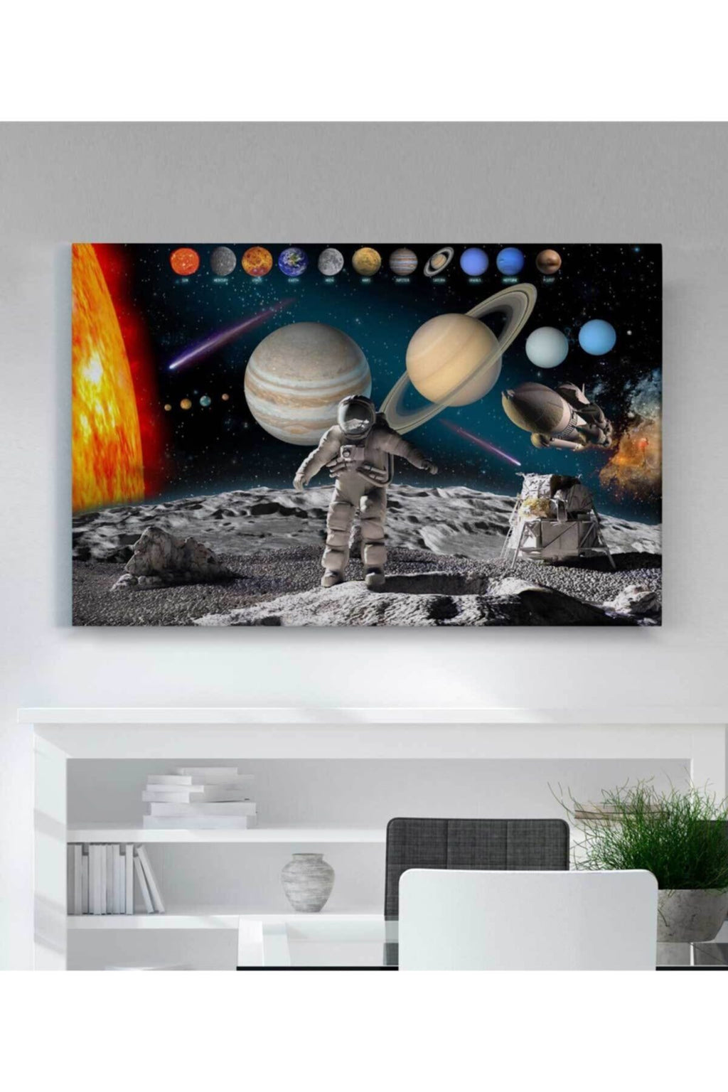 Astronot Ve Uzay Kanvas Tablo