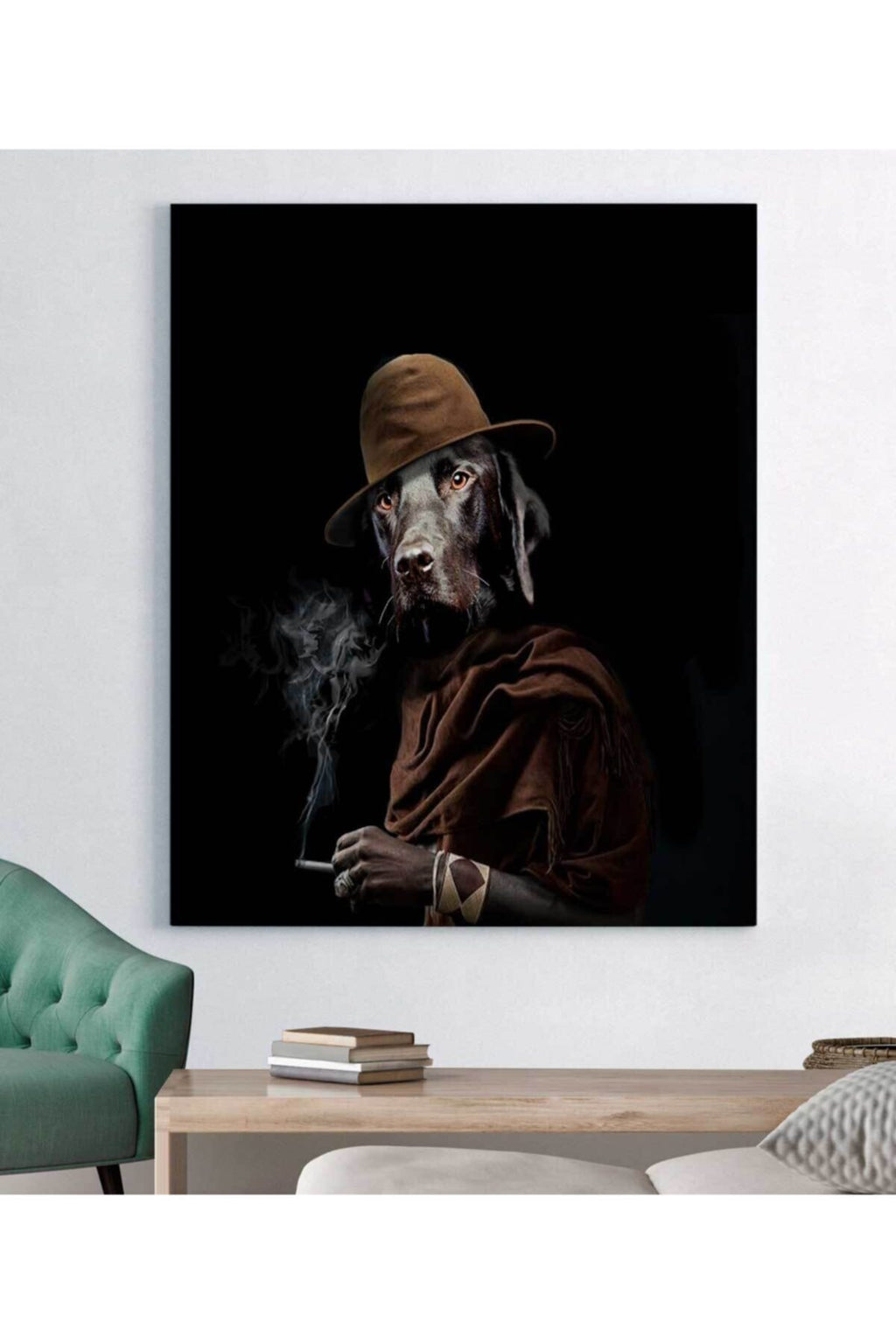 Retro Köpek Kanvas Tablo