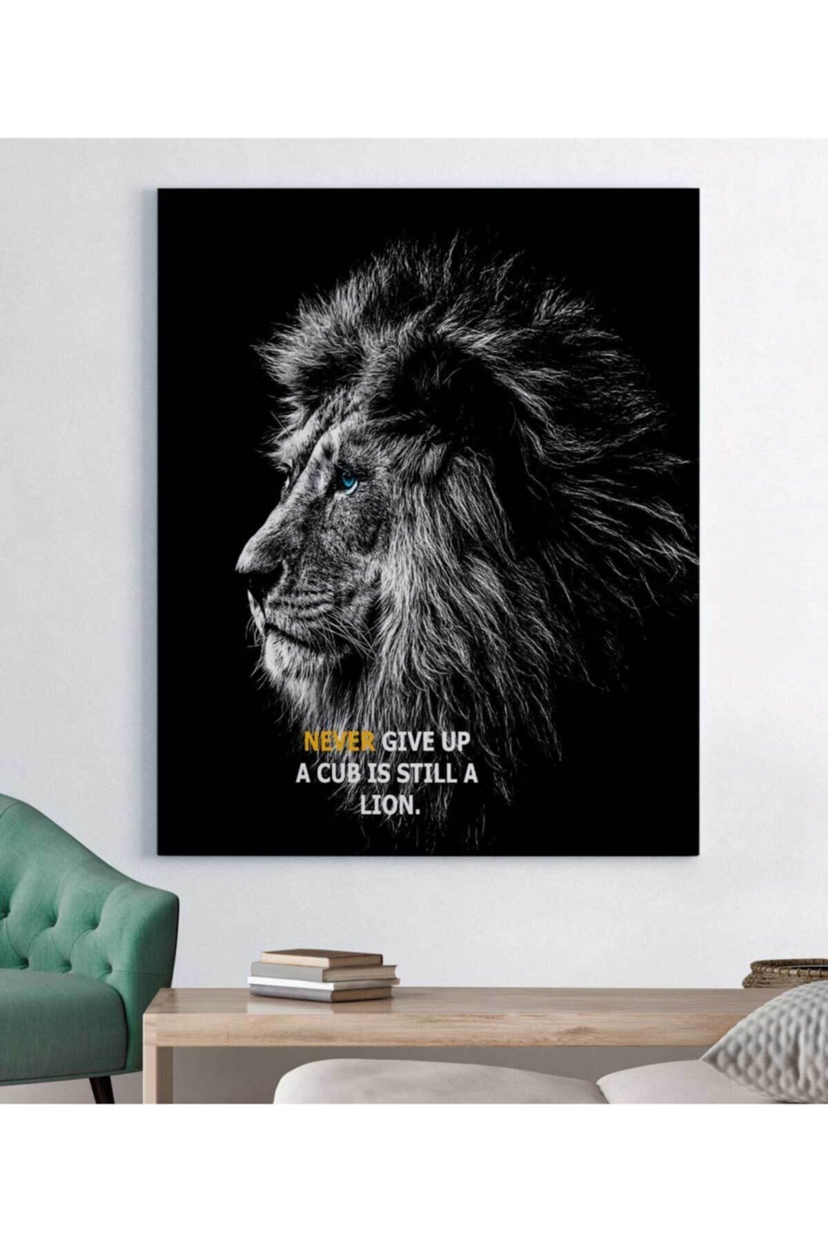 Aslan Motivasyon Kanvas Tablo
