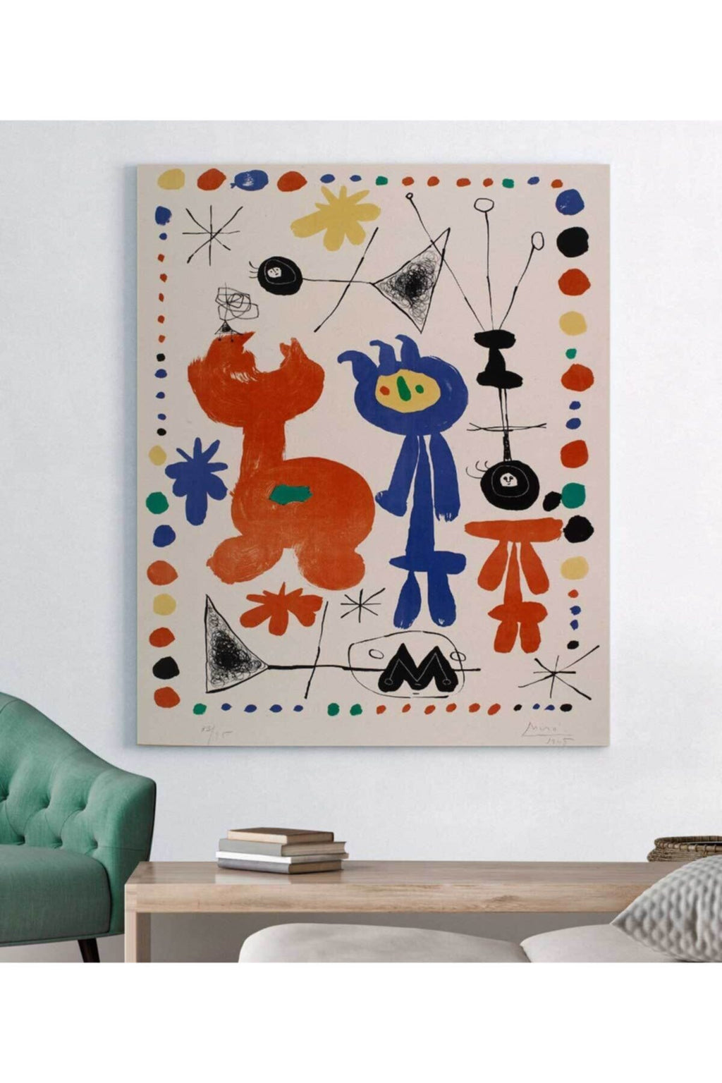 Kanvas Tablo Joan Miro Personnage Et Oiseaux Kanvas Tablo