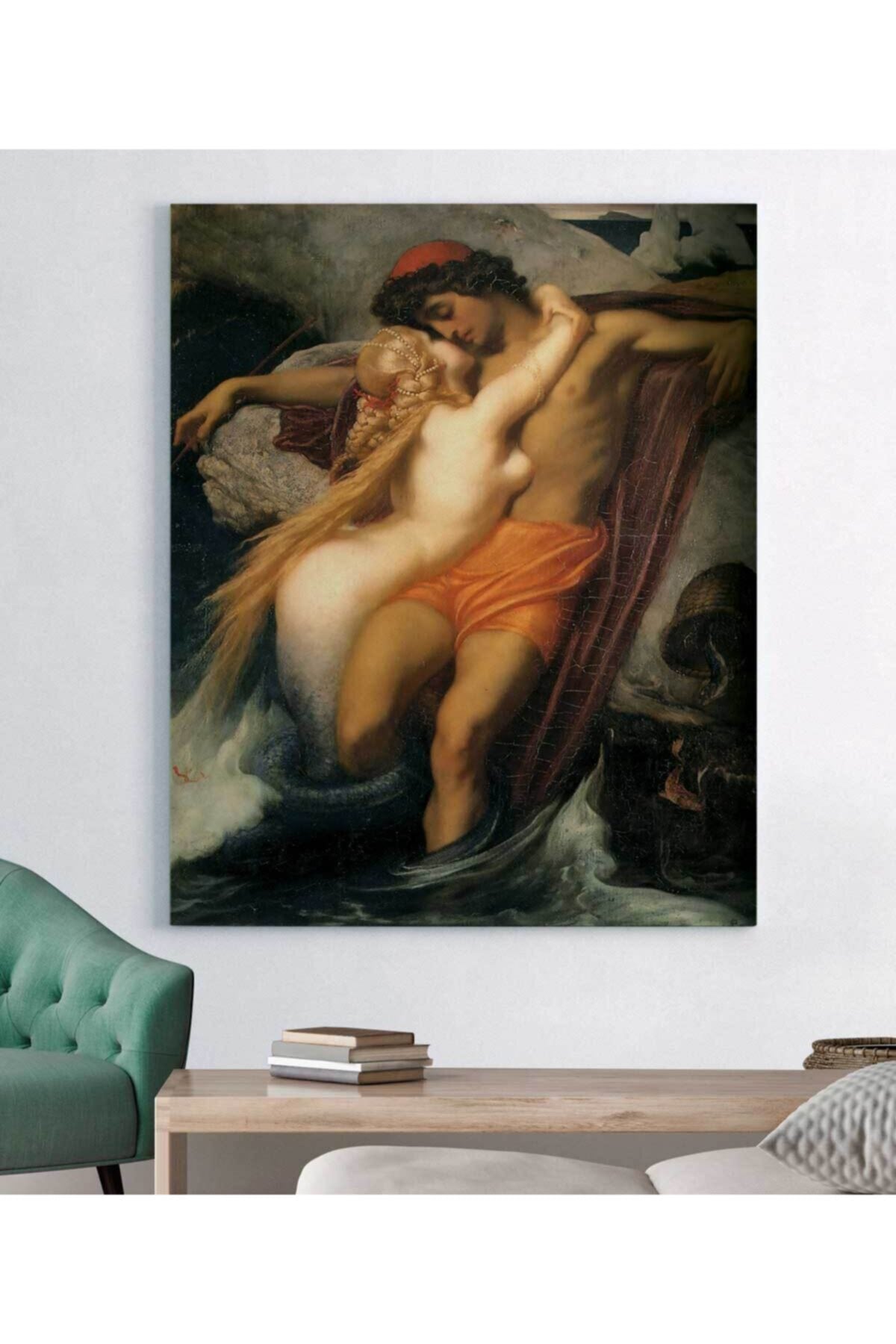 Frederic Leighton Balıkçı Ve Siren Kanvas Tablo