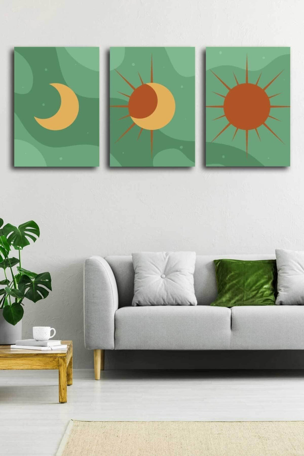 Soyut Modern Minimal Kanvas Tablosu 3'lü Canvas Tablo Seti Ev, Oturma Odası Yatak Odası