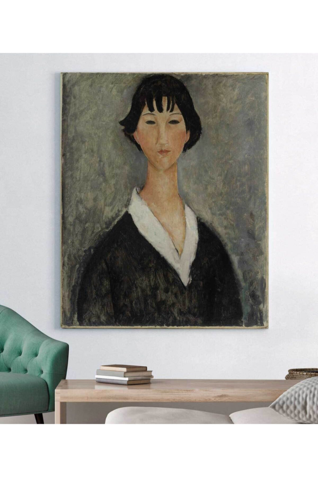 Amadeo Modigliani Koyu Saçlı Kız Kanvas Tablo