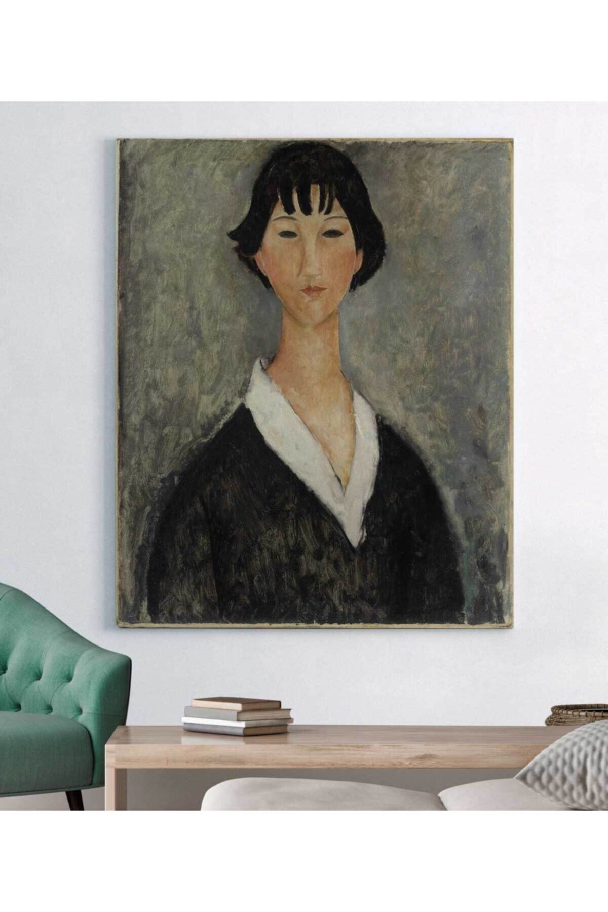 Amadeo Modigliani Koyu Saçlı Kız Kanvas Tablo