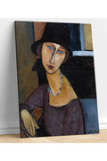 Amedeo Modigliani Şapka Ve Kolyesi Ile Jeanne Hebuterne Kanvas Tablo
