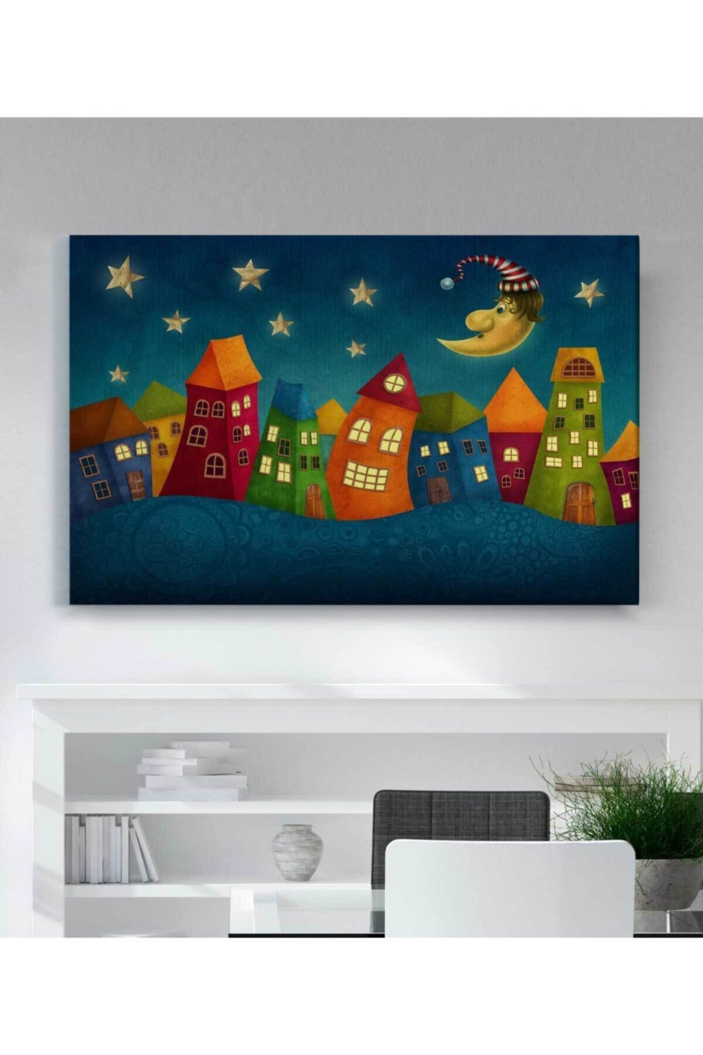Cartoon City Kanvas Tablo