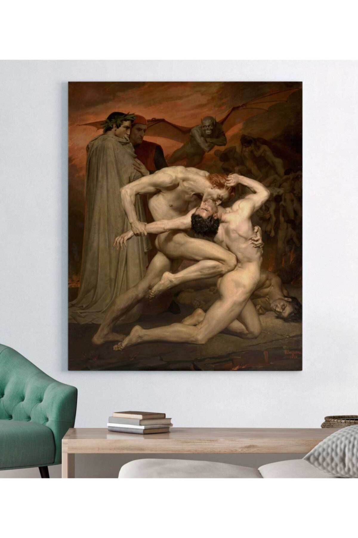 William Bouguereau - Dante And Virgile Kanvas Tablo