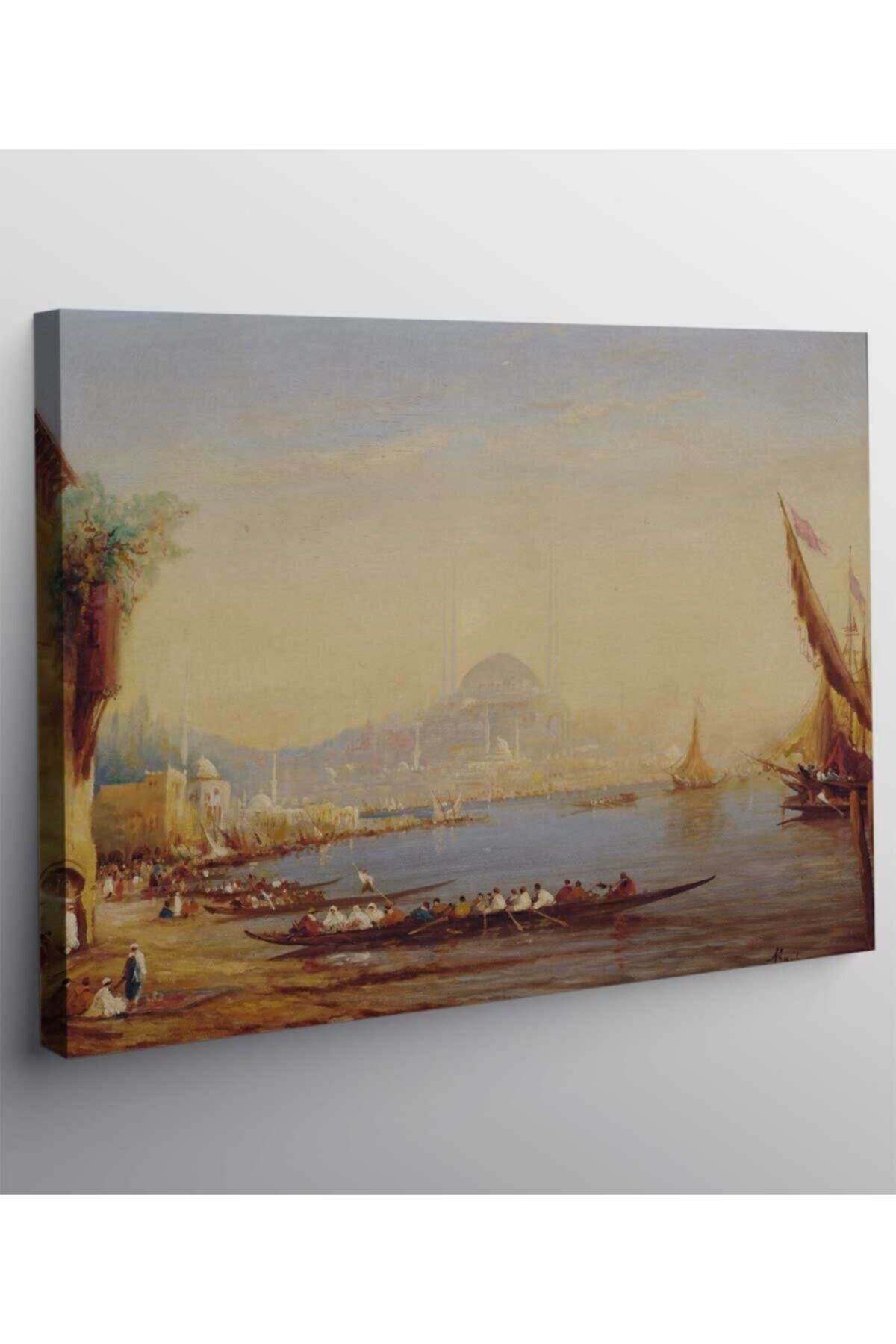 Alfred August Felix Bachmann Istanbul Limana Bakış Kanvas Tablo