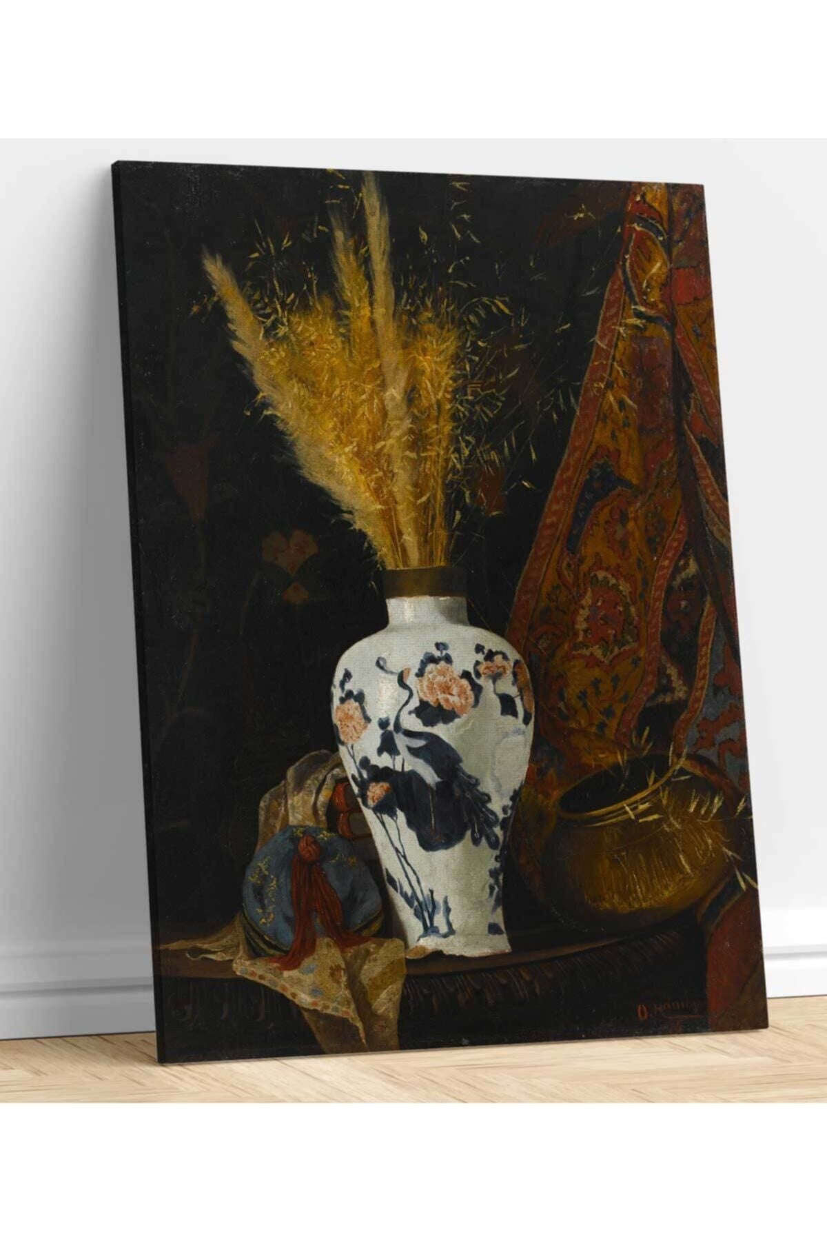 Osman Hamdi Bey - Beyaz Vazoda Çiçekler Tablo - 60cm x 80cm