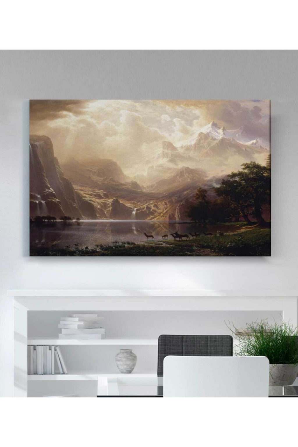 Albert Bierstadt Among The Sierra Nevada Mountains, California Kanvas Tablo