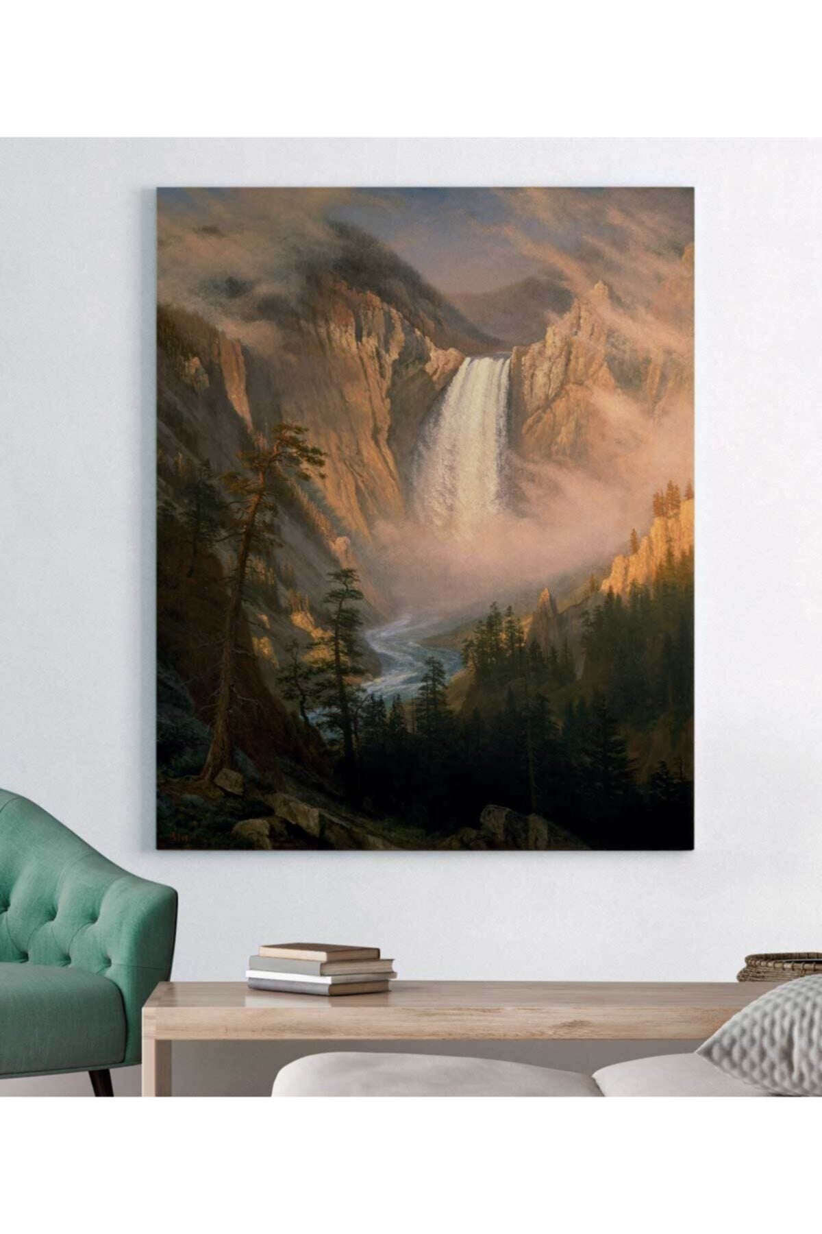 Albert Bierstadt Yellowstone Falls Kanvas Tablo