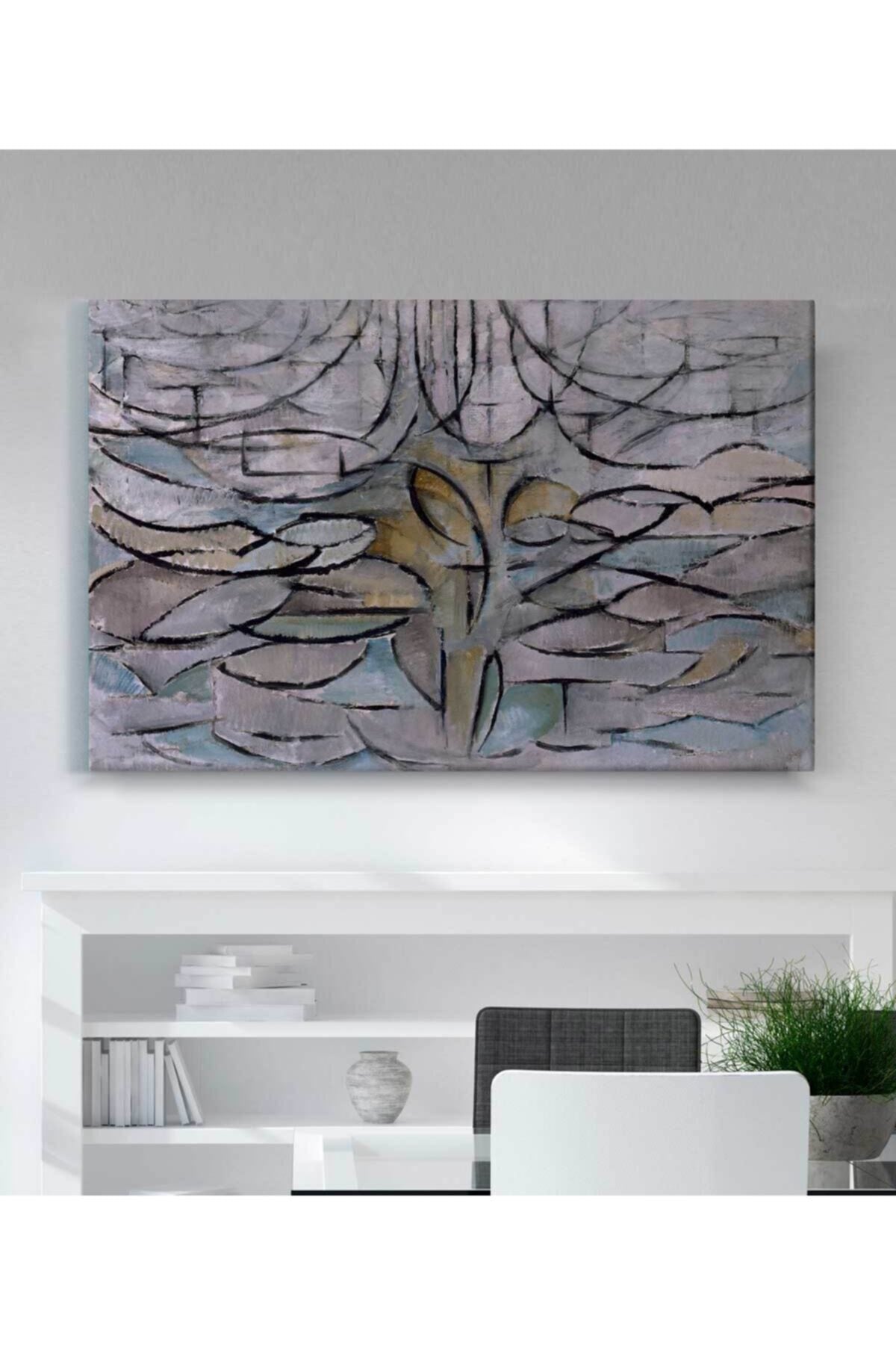 Mondrian Piet Çiçek Açan Elma Ağacı Kanvas Tablo