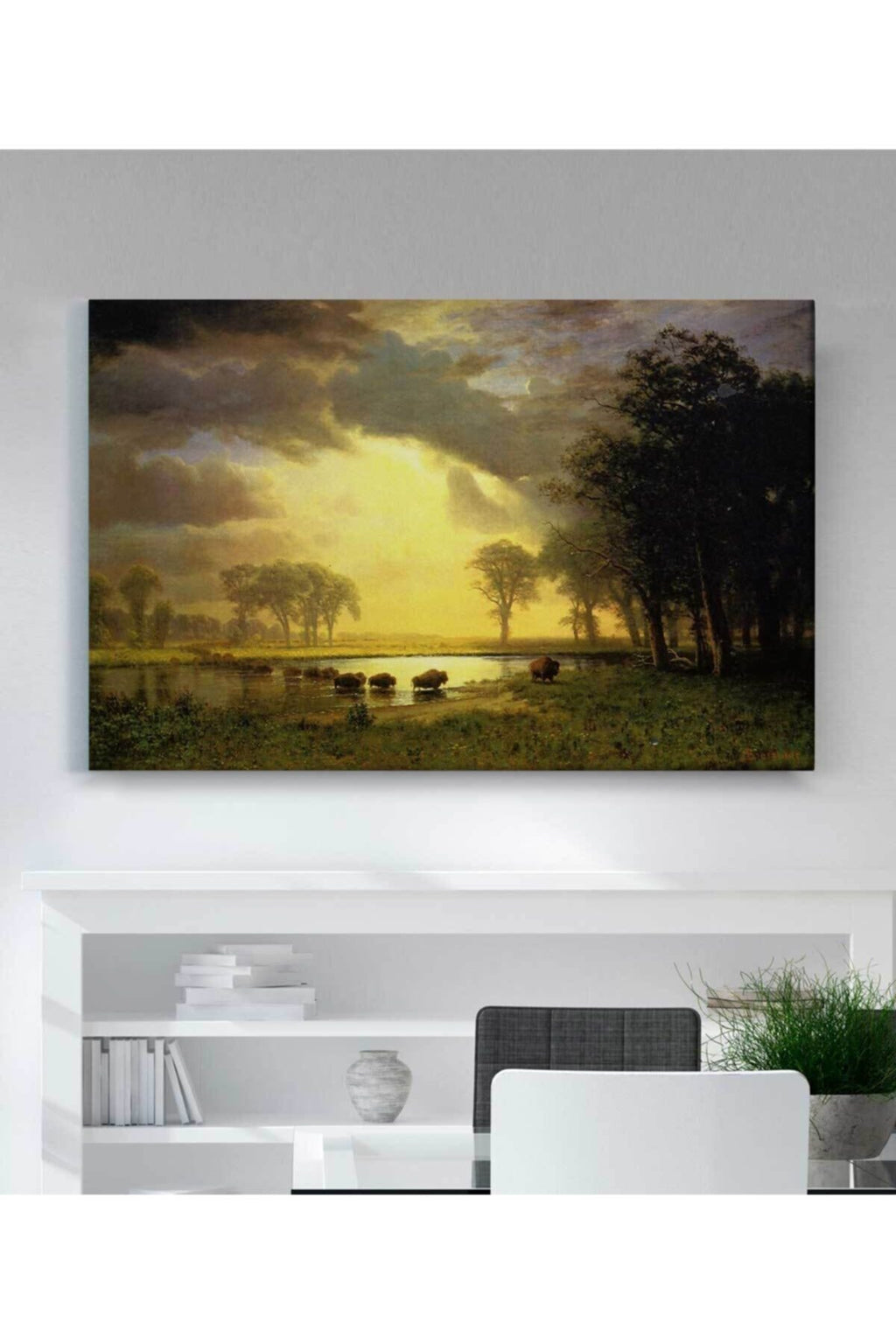 Bierstadt Albert Bufalo Yolu Kanvas Tablo