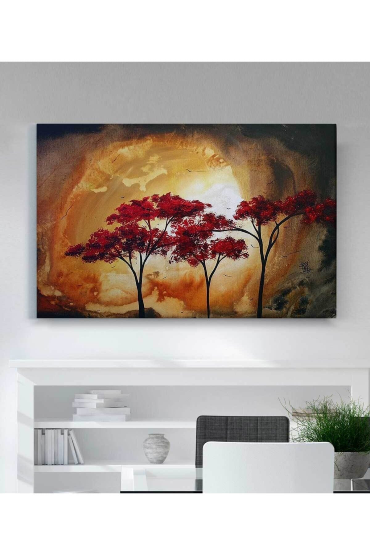 Modern Ağaçlı Kanvas Tablo