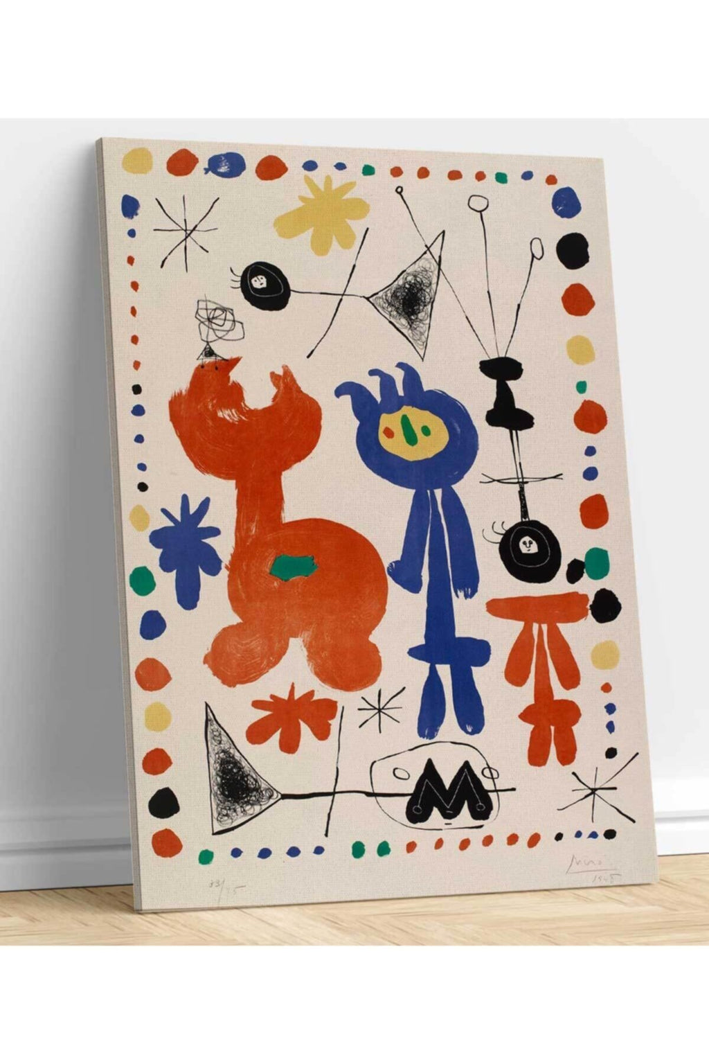 Kanvas Tablo Joan Miro Personnage Et Oiseaux Kanvas Tablo