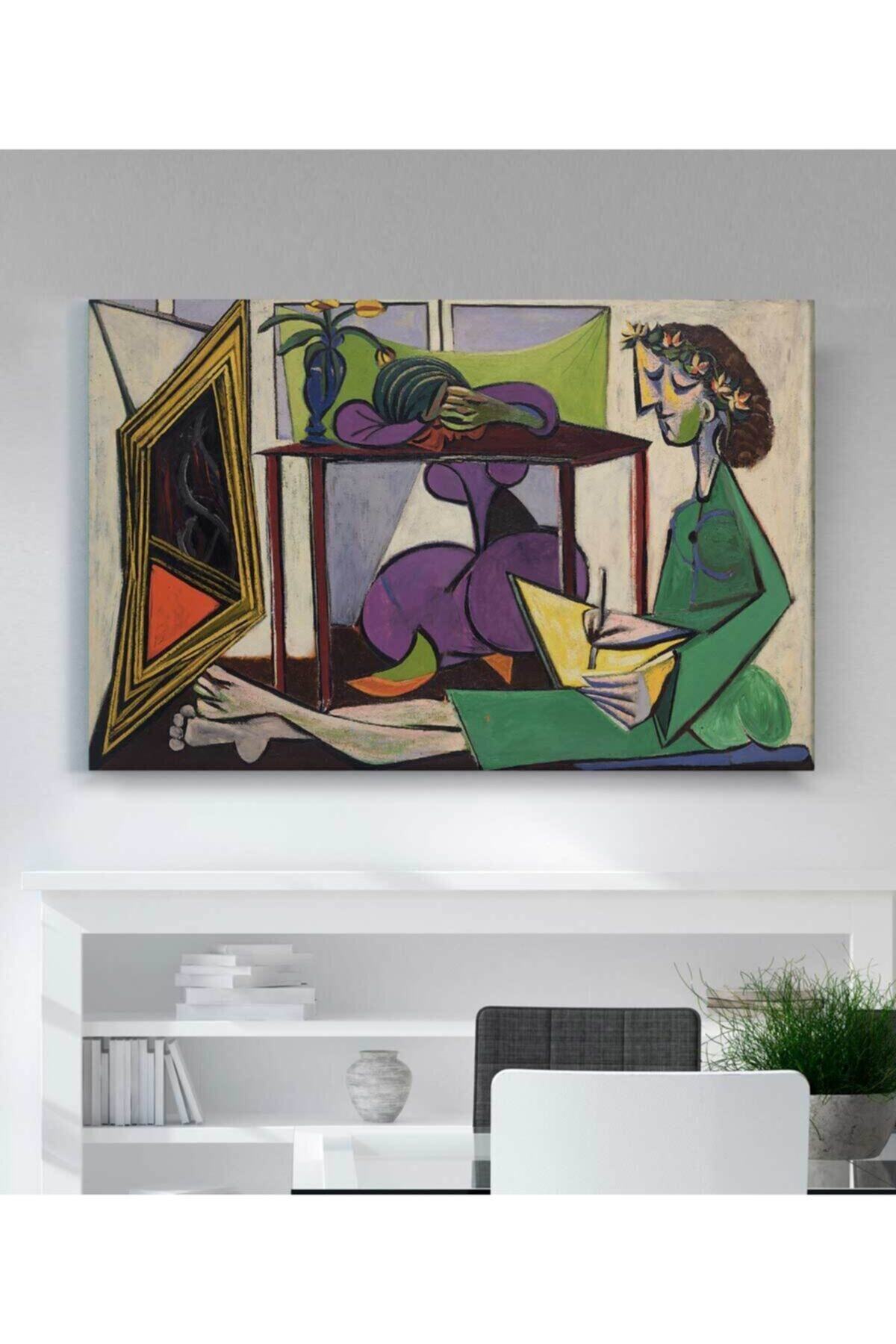 Pablo Picasso Desen Çizen Kız Kanvas Tablo