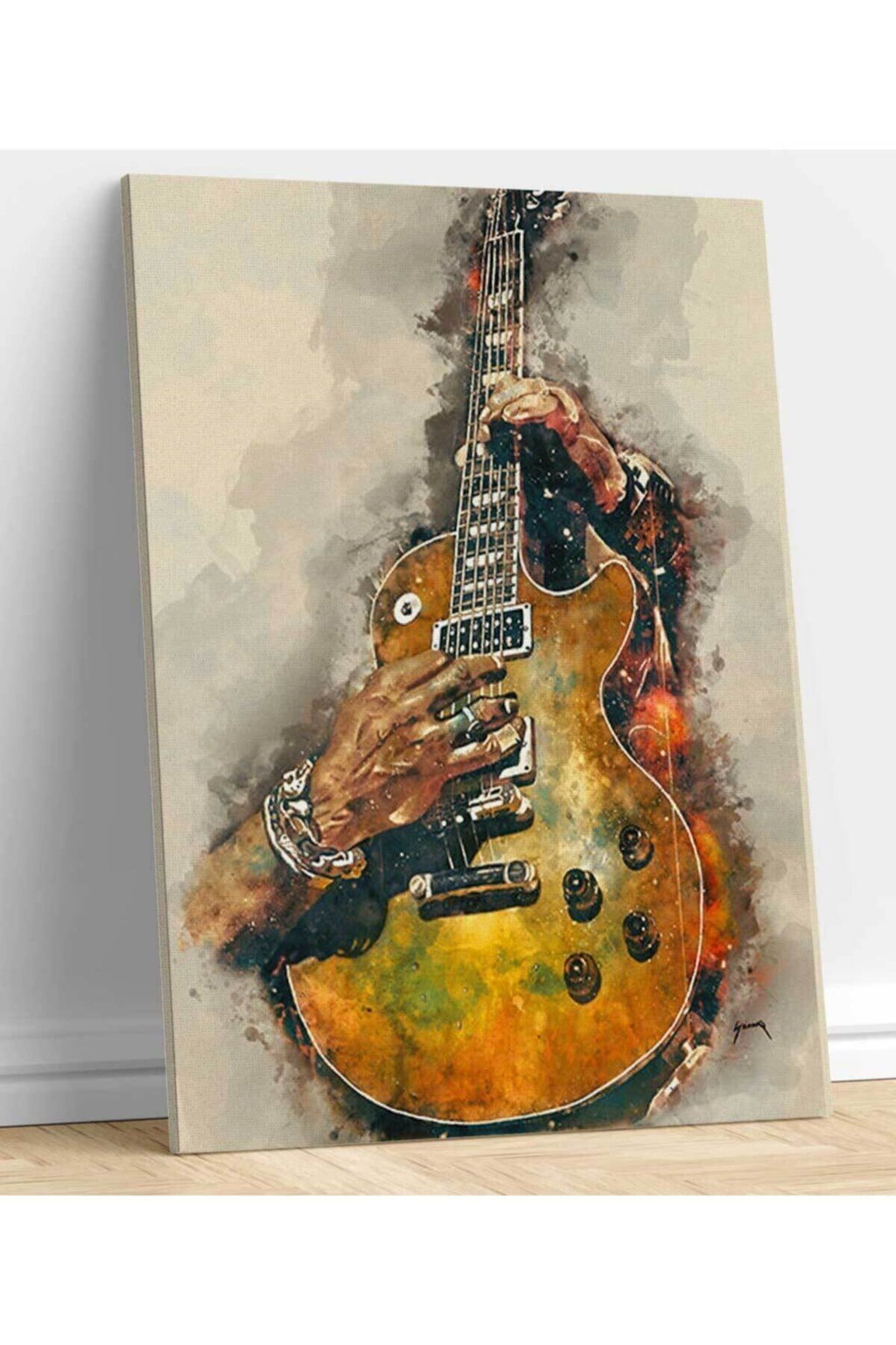 Elektro Gitarlı Kanvas Tablo