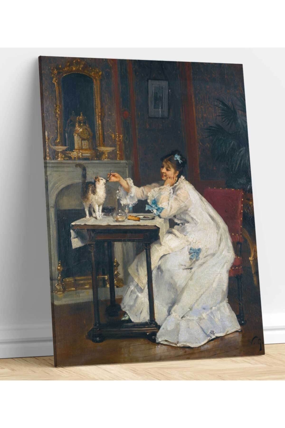 Victor Gabriel Gilbert Iki Kişilik Öğün Kanvas Tablo
