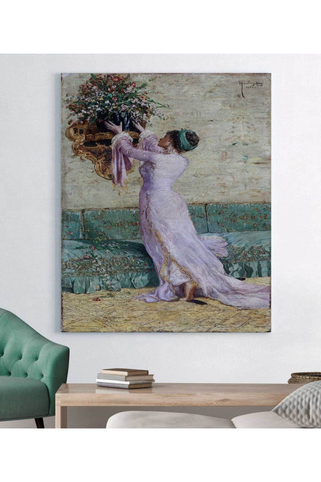 Osman Hamdi Bey - Vazo Yerleştiren Kız Tablo - 100cm x 70cm