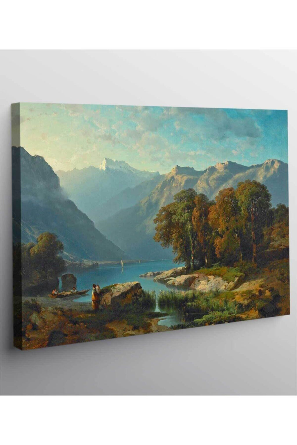Alexandre Calame Geneva Gölüne Bakış Kanvas Tablo