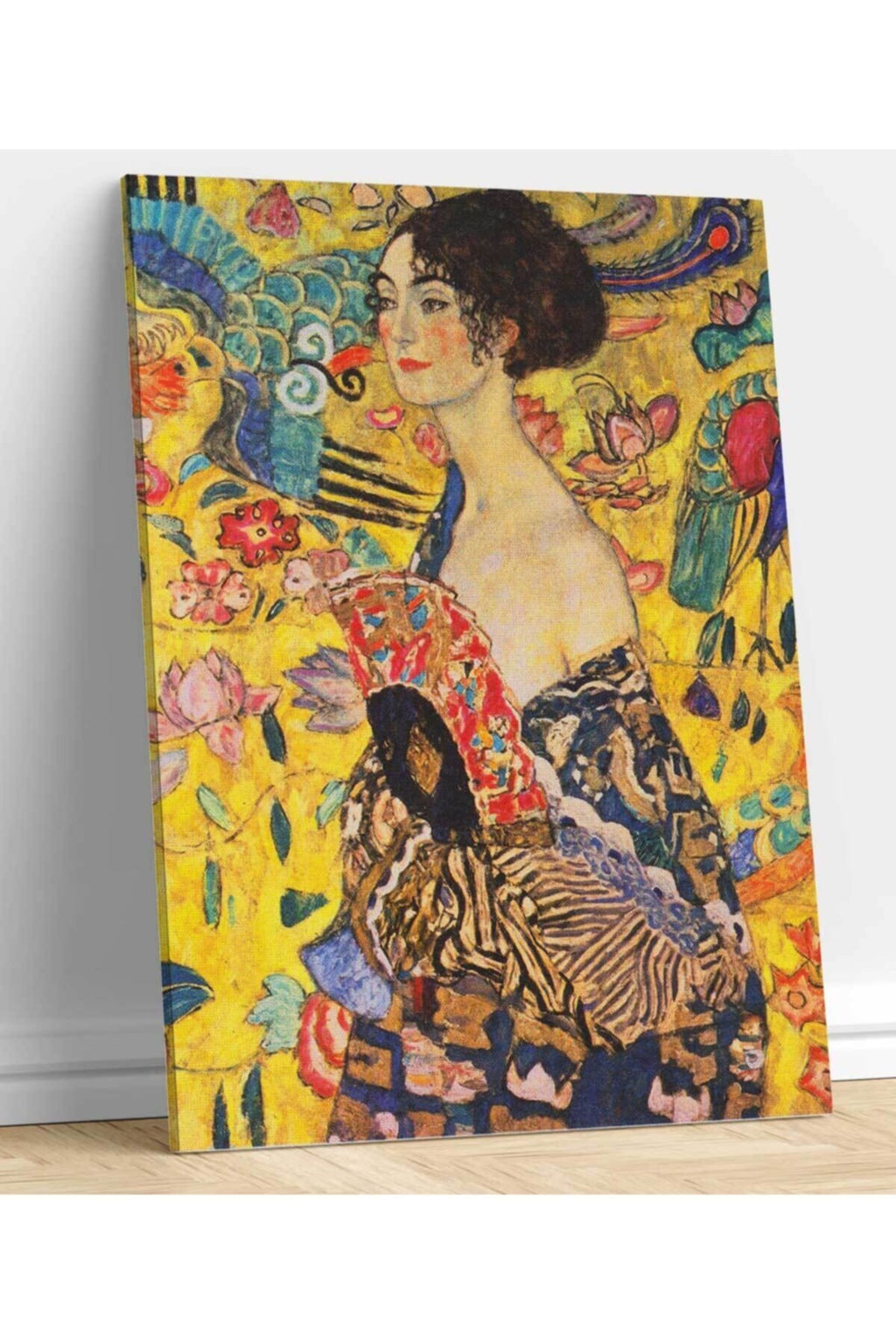 Gustav Klimt Lady With Fan Kanvas Tablo