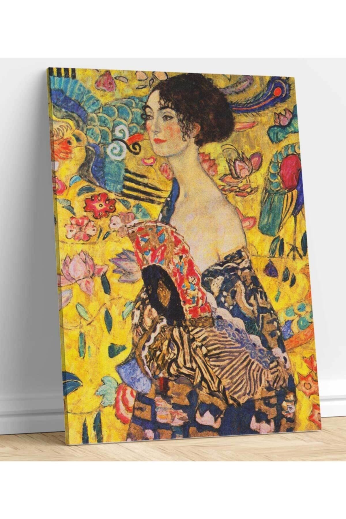 Gustav Klimt Lady With Fan Kanvas Tablo