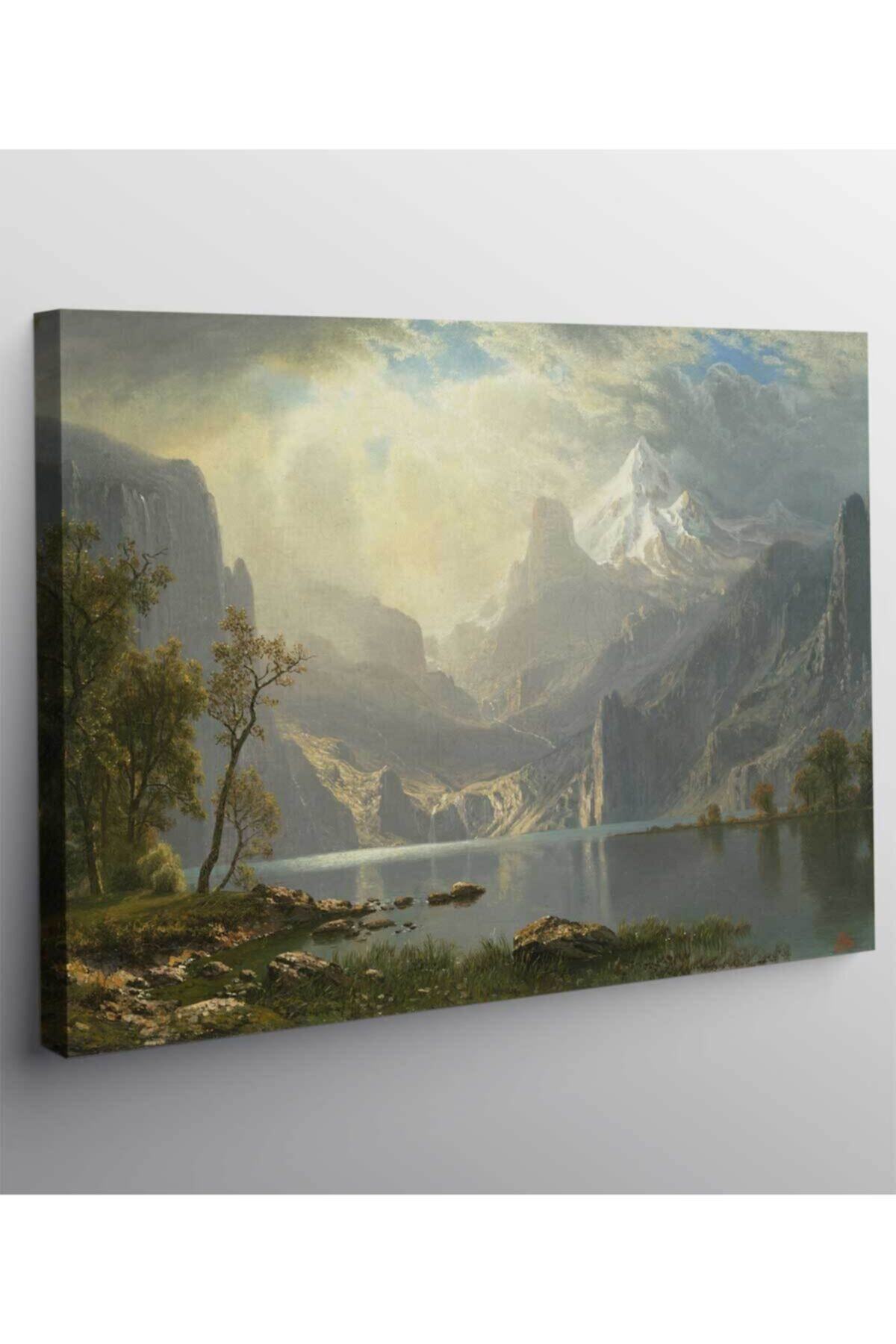 Albert Bierstadt Taho Gölü Kıyısında Dağlar Kanvas Tablo