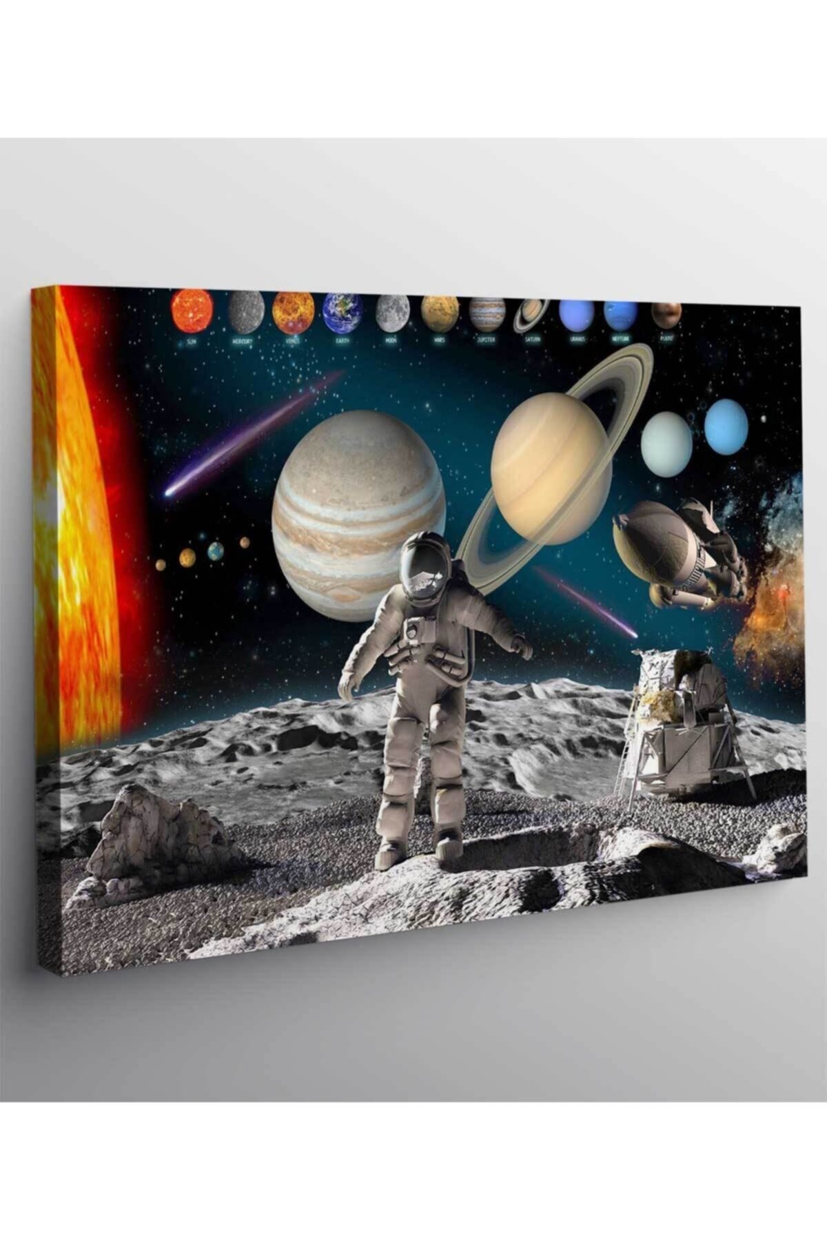 Astronot Ve Uzay Kanvas Tablo