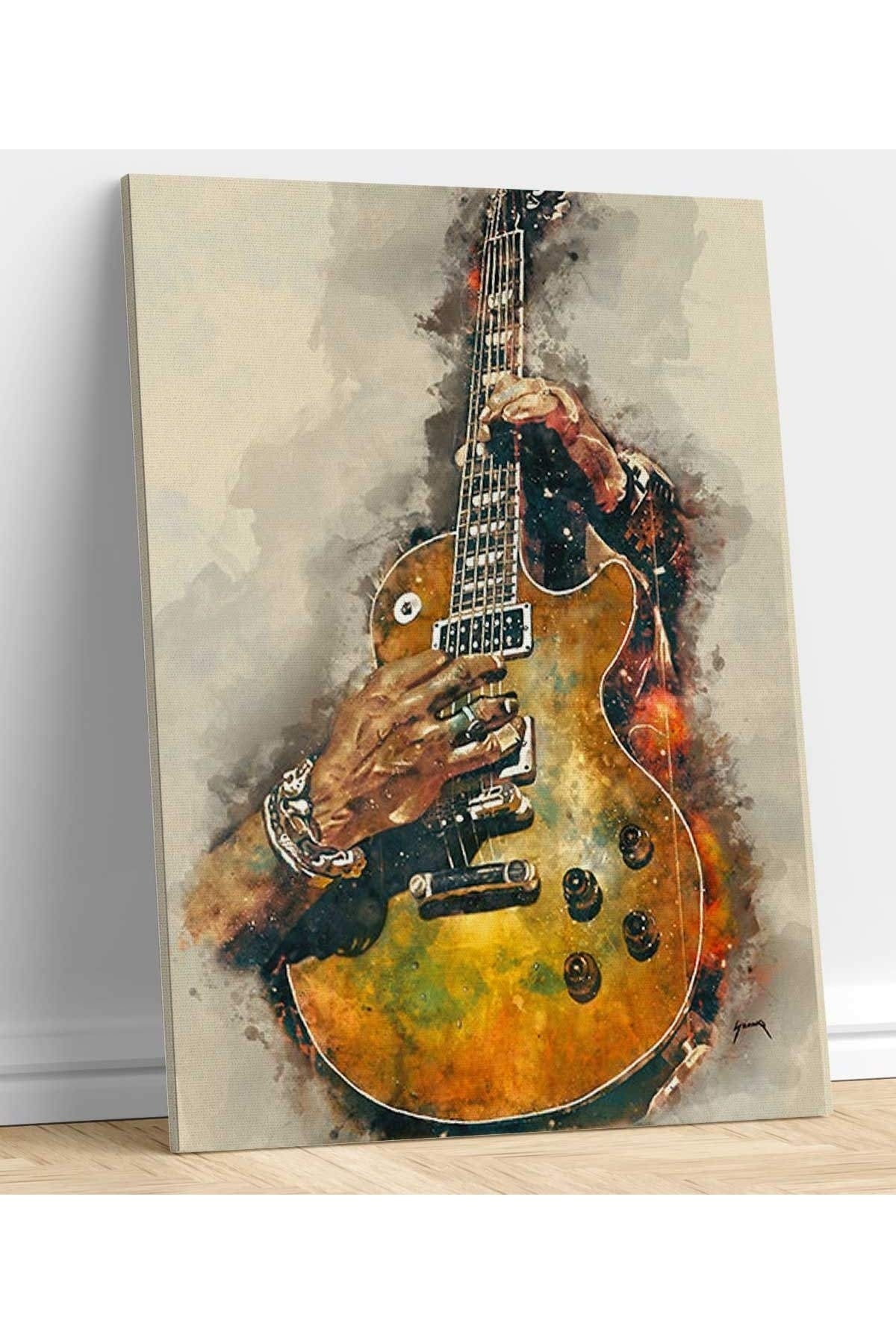Elektro Gitarlı Kanvas Tablo